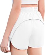 Arshiner Girls Summer Lightweight Sporty Shorts Kids Quick Dry Active Running Workout Shorts with Mesh Liner and Zip Pockets 5-12 Years