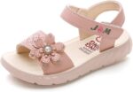 MINBEI Girls Sandals Toddler Little Girls Sandals with Pearls Flower Summer Breathable Leather Shoes