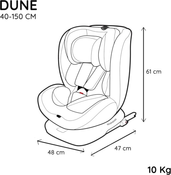 Nania - Dune Car seat 360° Swivel I-Size 40-150 cm - Evolutive from Birth to About 12 Years - Group 0+/1/2/3 - isofix attachments - Side Protectors - Image 9