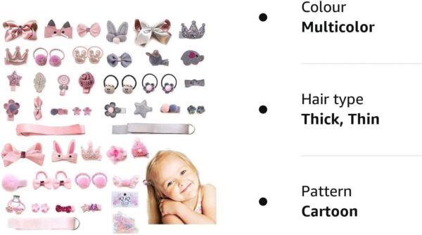 54 PCS Baby Hair Clips Set for Little Girls，VEGCOO Hair Rops Barrettes, Baby Girls Hair Accessories for Baby Girls Toddlers Kids Children as Birthday Christmas Children's Day Gift - Image 7