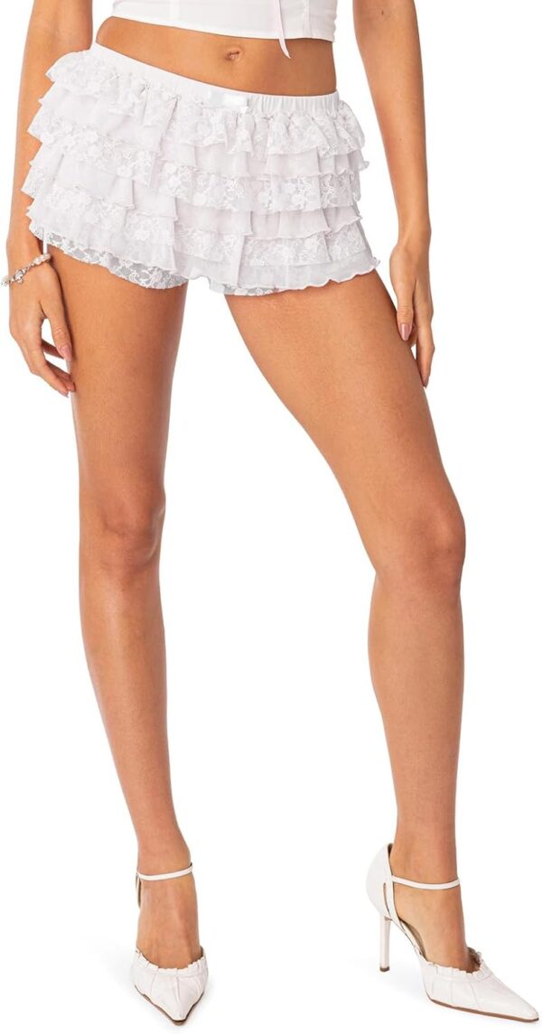 Women Ruffle Shorts Lolita Bloomers Y2k Fairy Lace Layered Shorts Sexy Boy Shorts Layered Bottoms Sweet Cute Panties - Image 5