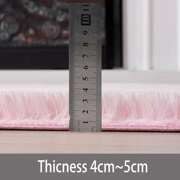 Living Room Rug, Thick Pile Plush Area Rugs,Anti-Slip Rugs for Living Room,Bedside,Kids Room,Bedroom Big Carpet (Pink,160x230 cm) - Image 3