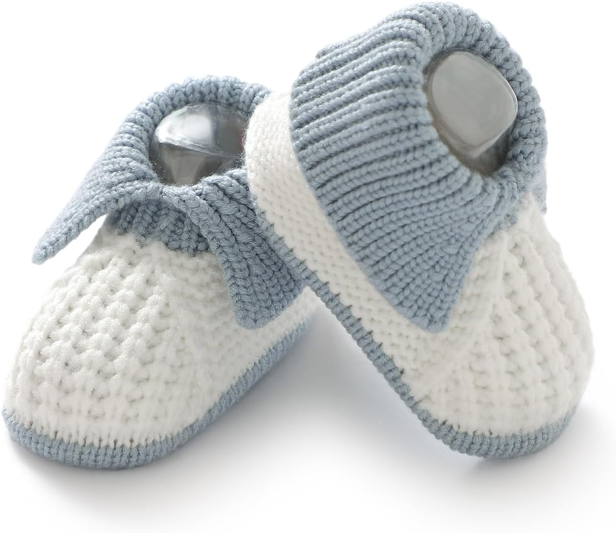 61WdAvbzZL._AC_SL1500_.jpg Neiwech Baby Booties Newborn Hand Knit Sock Shoes Soft Cozy First Walkers for Infant Boys Girls - Image 1