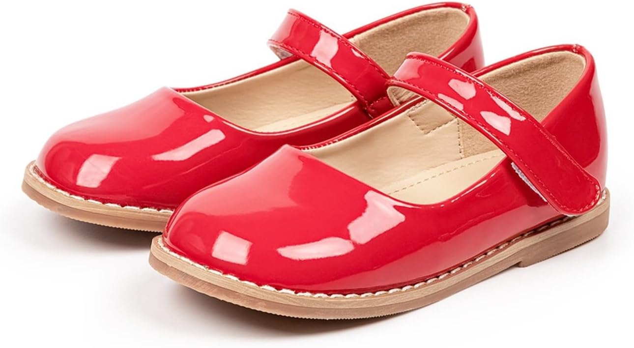 61Wl9a4eRTL._AC_SL1500_.jpg Toddler Girls' Shoes Mary Jane Patent Leather Shoes Girls Back to School Shoes Soft Sole Student Shoes Girls Slippers 2023 - Image 1