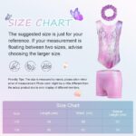 Gymnastics Leotards for Girls, Long Sleeve Kids Gymnastics Athletic Outfit with Shorts and Headband, Gradient Color Sparkling Ballet Dancing Unitards Gymnastics Outfit for Kids 5-8 Years - Image 2