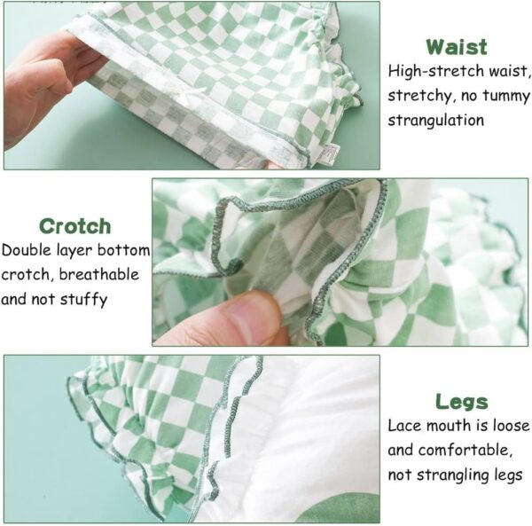 ACMEDE Baby Girl Ruffle Bloomer Briefs Panties Infants Toddlers Cute Animal Floral Underwear Baby Girls Frilly Knickers Undies Bloomers Cotton Ruffled Underpants Nappy Cover Pants 4 Pack - Image 5