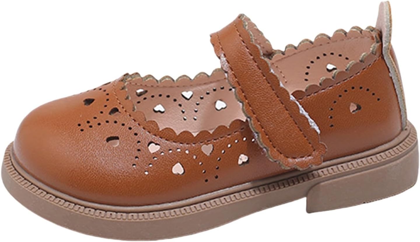 61XVuijTSML._AC_SL1500_.jpg Toddler Girls Low Heel Formal Sandals Kids Strap Loafers Non Slip Sole Rubber Wedding Party School Uniform Fancy Shoes Sandalias Para Niños De 2 Años De Cuero - Image 1