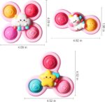 lerrbo 3PCS Pop Suction Cup Spinner Toys for 1 Year Old Boy Girl|Novelty Spinning Tops for Toddler Age 1-2|Sensory Baby Bath Toys for Toddlers 1-3|6 12 18 Months Boy Birthday Gift for Infant - Image 9