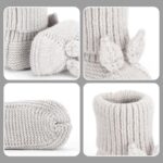 Crochet Baby Booties Newborn Babe First Walkers Knit Boots Warm Crib Shoes Soft Infant Sock for Boy Girls Grey 9-12M - Image 7
