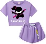 Ninjas Kidz Merch Girls Tee Summer T-shirt+shorts Clothing Sets Unisex Kids 2Pcs Outfit