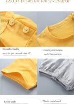 Baby Girls 3-Set Short Sleeve Shorts T-Shirts Half Sleeve, Pack of 6 （with Shoulder Buckle） - Image 4