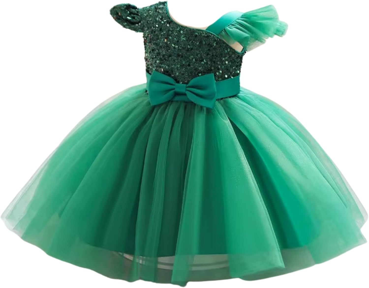 61Z8EO5iUeL._AC_SL1500_.jpg miço kids Baby Girls Sequin One-Shoulder Princess Dress | Burgundy Tulle Party Gown | Flower Girl, Birthday, Wedding & Dress - Image 1