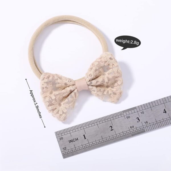 ZKSXOA 8 Pcs Baby Girl Bow Headbands & Hair Clips Set, Mini Hair Barrettes, Flowers Patterns, Bow Headbands, Elastics Hair Bands, Baby Hair Accessories, for Infant Newborn Toddlers Kids - Image 3