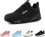 Hitmars Womens Trainers Running Shoes Wide Fit Sneakers Ladies Walking Shoes Lightweight Gym Shoes Breathable Athletic Sports Air Cushion Casual Jogging Shoes Black Blue Pink White Size 3.5-8