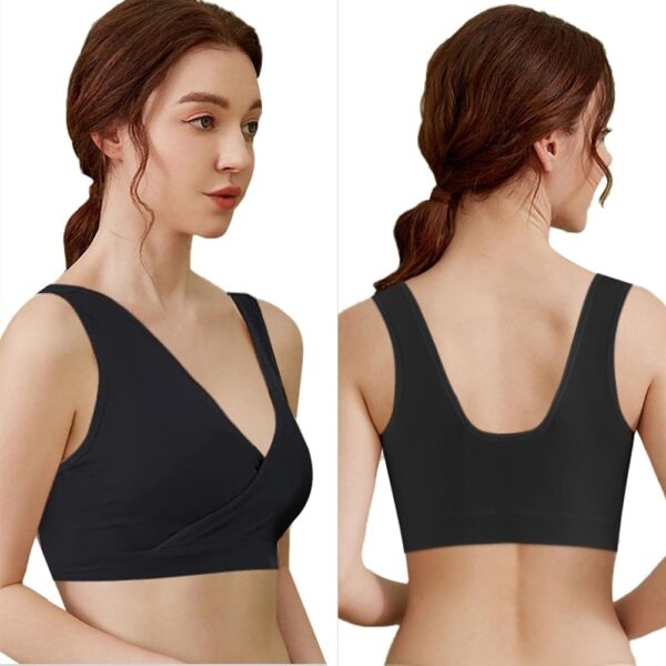 AUYAO Maternity Nursing Bras, 3 Pcs Nursing Sleep Bras, Wirefree Maternity Breastfeeding Bras, Comfortable Wireless Bra Night Sleep Top, Sleep Nursing Bras for Breastfeeding and Sleeping - Image 5