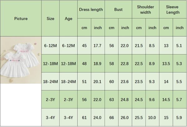 Toddler Baby Girls Birthday Dress Girl Summer Short Sleeve Cake Embroidery Smocked A-Line Dress Toddler Summer Princess Clothes for Kids Girl - Image 7