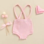 Fabumily Newborn Baby Boys Girls Suspender Shorts Unisex Infant Solid Color Ribbed Knitted Bloomers Overalls Summer Clothes - Image 3