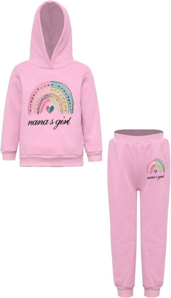 Kvysinly Girls Clothes Rainbow Print Long Sleeve Hoodie Tops with Stretch Pants Spring Fall Winter Outfits - Image 3