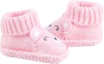 LACOFIA 2 Pairs Newborn Knitted Booties Soft Baby Boys Girls Bootees 0-3 Months - Image 6