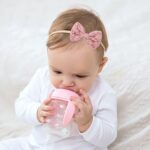 ZKSXOA 8 Pcs Baby Girl Bow Headbands & Hair Clips Set, Mini Hair Barrettes, Flowers Patterns, Bow Headbands, Elastics Hair Bands, Baby Hair Accessories, for Infant Newborn Toddlers Kids - Image 2