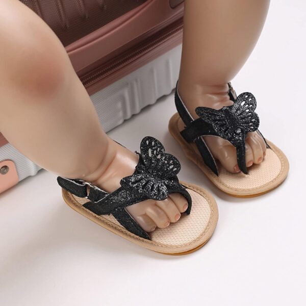 Kids Open Toe Thong Sandals Baby Boys Girls Bow Flat Wide Shoes Hook Loop Strap Barefoot Summer Casual Shoes Lightweight Baby Sandles Girl 12-18 Months Pool Flops For Kids( - Image 7