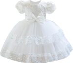 Belovecol Baby Girls Sequin Dress Bowknot Tulle Embroidery Dresses Toddler Formal Baptism Dresses 12M to 5T