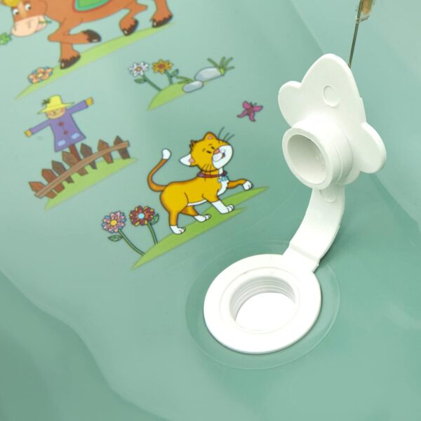 keeeper Funny Farm Ergonomic Baby Bath with Plug, For Babies From 0 to Approx. 12 Months, 84 cm, Maria, Nordic Green - Image 5