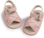 CENCIRILY Infant Baby Girls Summer Sandals Newborn Bow-Knot Open Toe Beach Shoes Casual Lightweight Anti Slip Sole Flat
