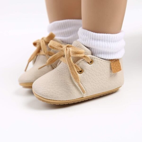 LACOFIA Baby Boys Sneakers Lace-up Oxford Shoes Infant Anti-Slip First Walking Shoes - Image 2