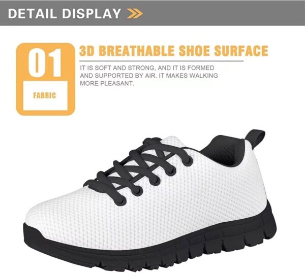 Showudesigns Boys Girls Shoes Kids Sneakers Lightweight Lace up Black - Image 4