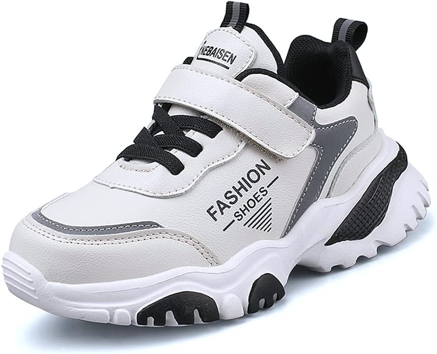 61ceh5AUjwL._AC_SL1000_.jpg Kid Girls and Boys Running Sneakers Outdoor Leather Lightweight Fashion Shoes Athletic Walking Shoes - Image 1