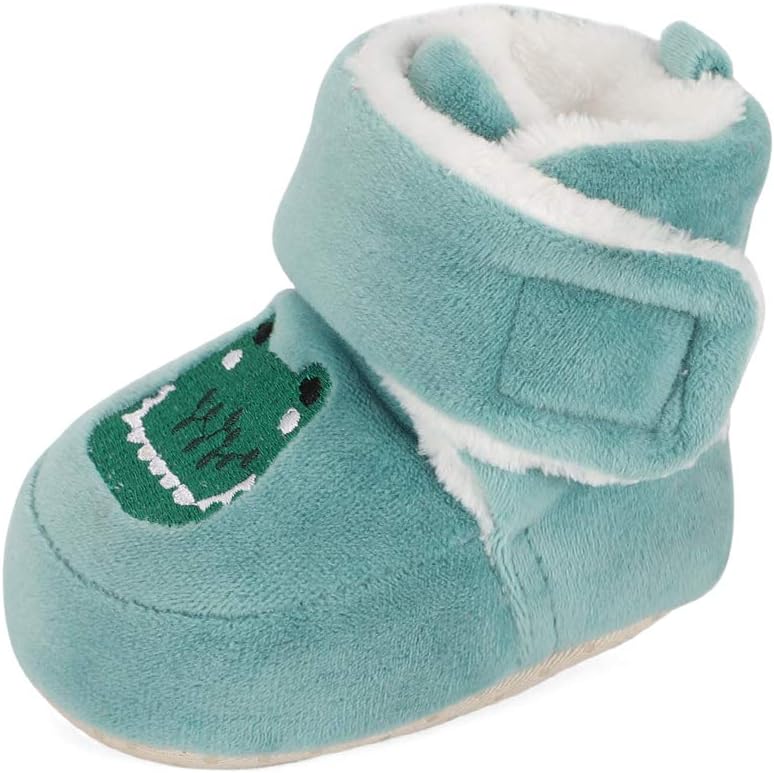 61chZEA0CIL._AC_SL1000_.jpg Matt Keely Baby Boys Girls Cartoon Anti Slip Soft Sole Thick Slipper Booties Infant Crib Shoes for Toddler Crawler Winter Boots with Plush Lining - Image 1