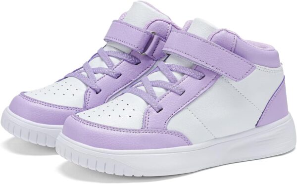 Kids Trainers Boys High Top School Tennis Sneakers for Girls Running Adjustable Strap Shoes - Image 7