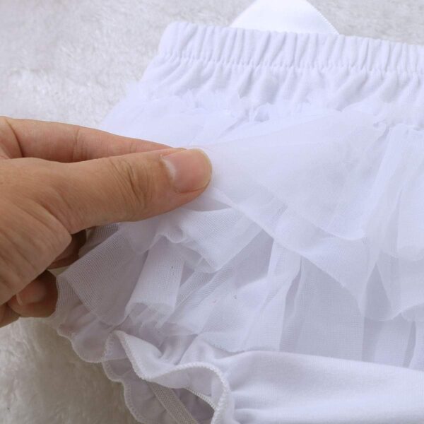 Newborn Baby Girls Tulle Bowknot Bloomers Diaper Cover Ruffled Shorts Brief with Flower Headband Photo Prop - Image 7