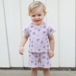 Geagodelia Kid Little Girl Summer Outfit Short Sleeve Bow Print Tops Pullover Elastic Ribbed Shorts Tracksuit Clothes 2Pcs Set - Image 6