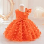 Baby Girl Birthday Party Cake Smash Dress Toddlers Christening Wedding Bridesmaid Flower Girl Dresses Little Princess Adorable Sweet 3D Butterfly Bowknot Tulle Pageant Prom Gown - Image 2