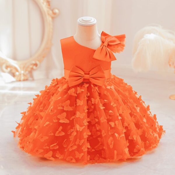 Baby Girl Birthday Party Cake Smash Dress Toddlers Christening Wedding Bridesmaid Flower Girl Dresses Little Princess Adorable Sweet 3D Butterfly Bowknot Tulle Pageant Prom Gown - Image 2