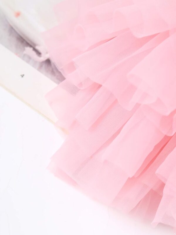 RUNQHUI Little Girls Ruffle Layered Tulle Bloomers Elastic Waistband Bowknot Tutu Skirts for Birthday Party - Image 6