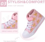 Boys Girls Trainers Kids High-Top Flashing Canvas Shoes Unisex Child Light Up Lightweight Casual Shoes - Image 4