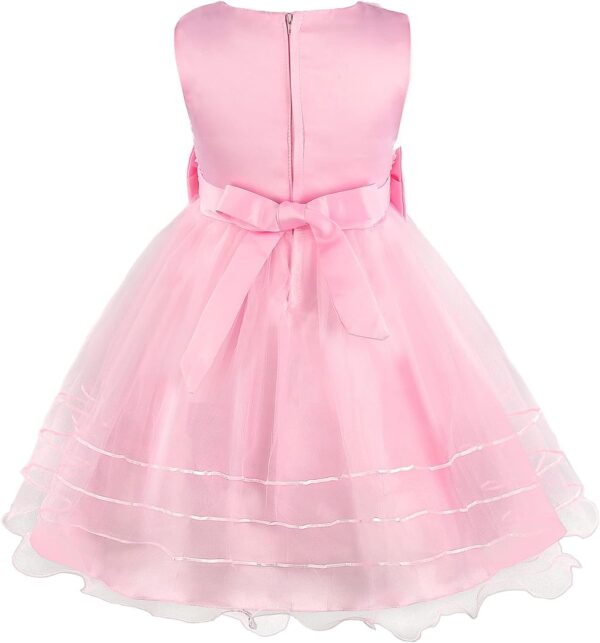 discoball Mädchen Prinzessin Kleid Rose Blume Fliege Partykleid Tüll Hochzeitskleid Brautjungfer Taufe Elegantes formelles Kleid für Mädchen - Image 2