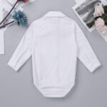 Freebily Baby Boys White Long Sleeve Bodysuit Shirt Romper Formal Suit Gentleman Outfit - Image 5