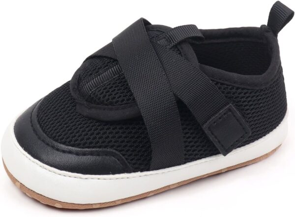 Toddler Slip On Shoes Baby Boy Girl Woven Loafers Mesh Sports Shoes Solid Color Baby Infant First Walking Shoes White Tennis Shoes for Girls Kids Kids White Tennis Shoes Boys - Image 4