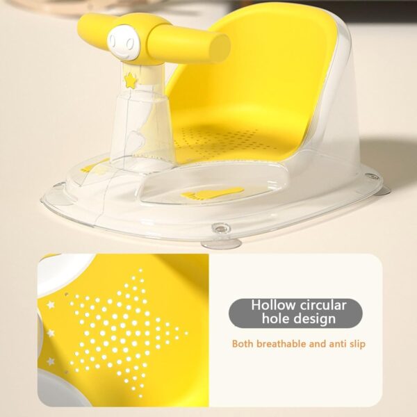 Baby Bath Seat, Washable Baby Shower Seat with Suction Cup, Backrest Support, Seat Bath Seat, Washable Bath Chair for and Girls, Baby Shower Seat for Babies from 6 Months - Image 8