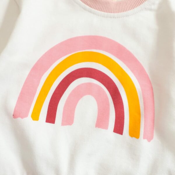 Infant Bloomers 3 6 Months Newborn Infant Baby Girls Cotton Rainbow Autumn Print Long Sleeve Pants Sleepwear Set Clothes Outfit Sweats for Girls - Image 5