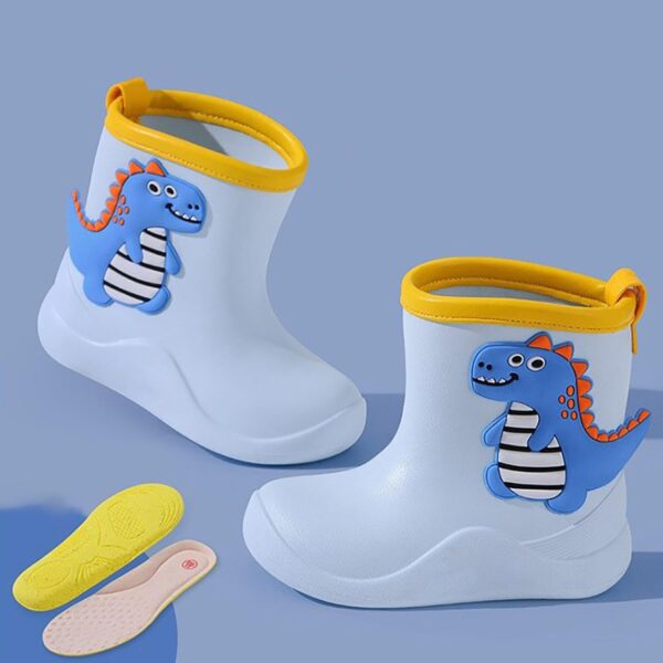 Girl School Shoes Size 5 Toddler Kids Children Rain Boots Boys Girls Baby Dinosaur Rain Shoes Non Slip Rubber Boots Girls Size 2 School Shoes - Image 7