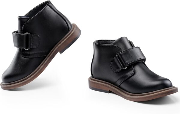 Harvest Land Boys Dress Shoes Lace-up School Shoes Kids Classic Oxford Boots Boys Loafer Flats Hook and Loop Light Comfortable for Toddler Big Kids - Image 3