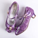 Girls Low Heels Princess Shoes Sparkly Glitter Dress Up Shoes Party Wedding Flower Elsa Cinderella Cosplay Shoes for Kids - Image 6