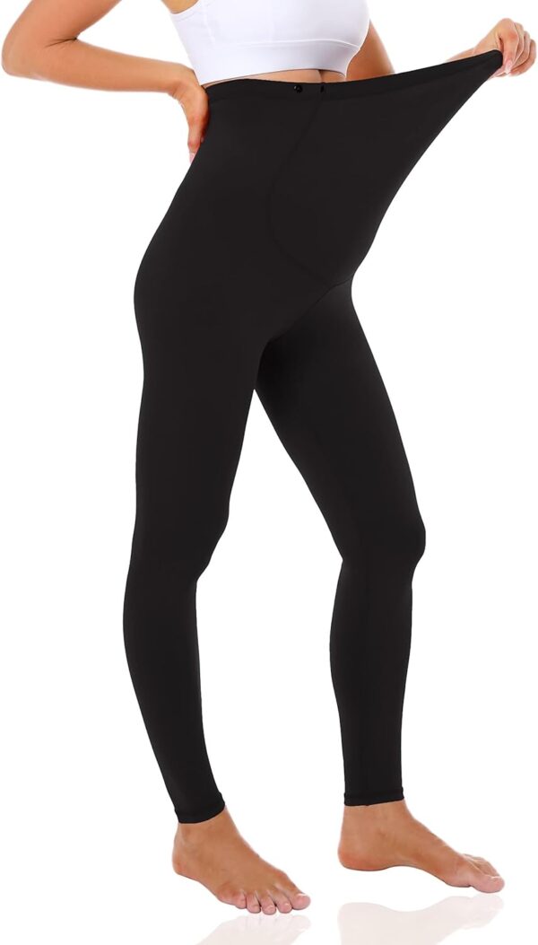 Foucome Women's Over Bump Super Soft Support Maternity Leggings Cropped Pants - Image 2