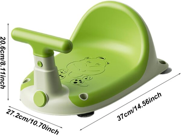 Baby Bath Seat, Nonslip Motorcycle Shaped Toddler Stool, Stable, Comfortable Bathroom Shower Chair for Babies, Secure Design for Easy Bath Time Fun and Safety, 14.57x10.71 Inches - Image 2
