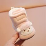 Baby Boys Girls Cozy Fleece Boots Non Slip Socks Fleece 𝐂artoon Booties Toddler Newborn Warm First Walking Shoes Winter Boots for Toddler Boys Size 4 Boots with F𝘂r for Girls Size 4 - Image 3